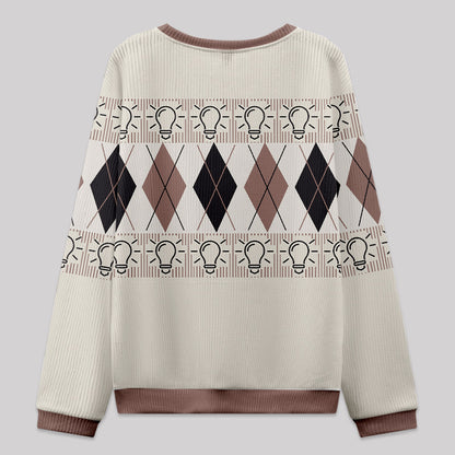 Diamond Pattern Knit Sweatshirt