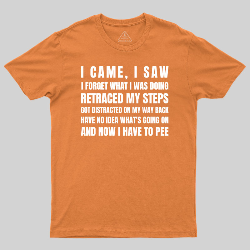 I Came, I Saw, I Have To Pee T-Shirt