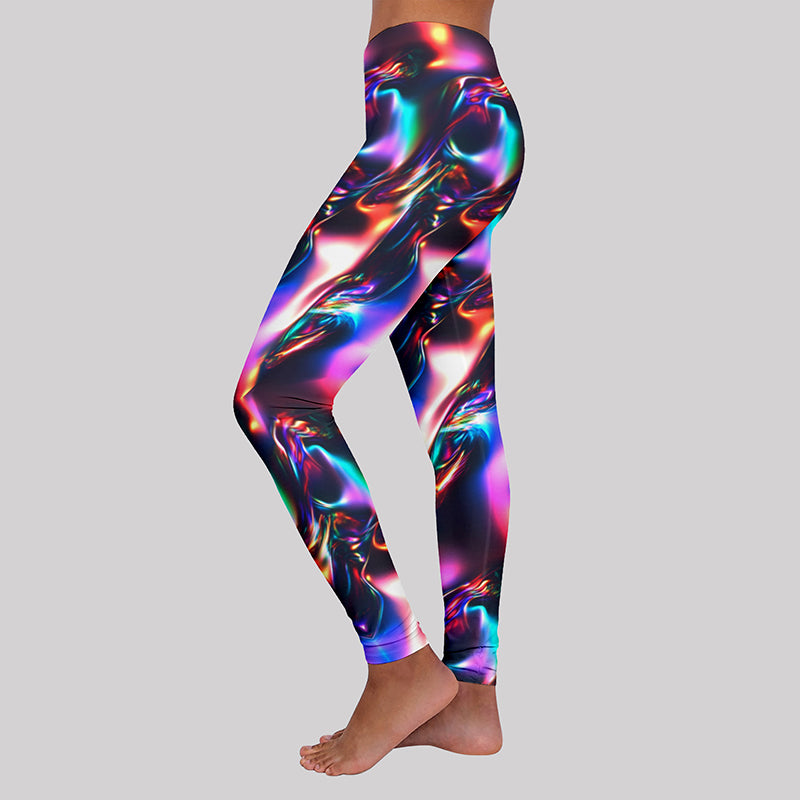 Colorful Laser Mechanical Metal Geek Leggings