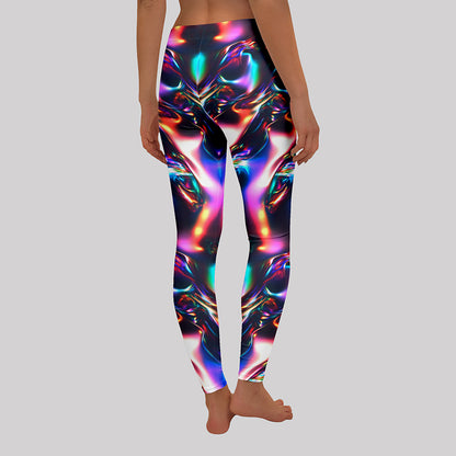 Colorful Laser Mechanical Metal Geek Leggings