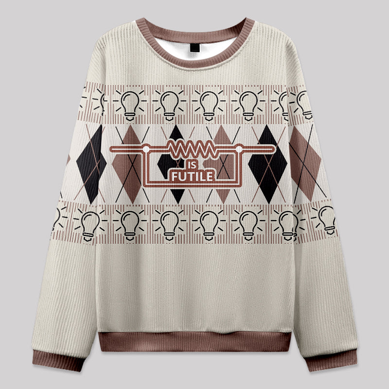 Diamond Pattern Knit Sweatshirt