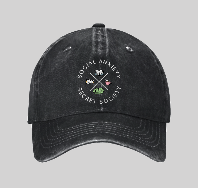 Social Anxiety Secret Society Washed Vintage Baseball Cap