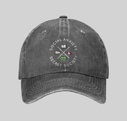 Social Anxiety Secret Society Washed Vintage Baseball Cap