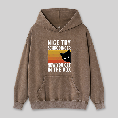 You Get Schrodinger's cat In The Box Nerd Washed Hoodie