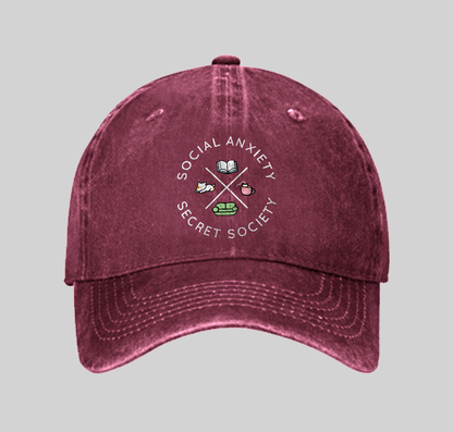 Social Anxiety Secret Society Washed Vintage Baseball Cap