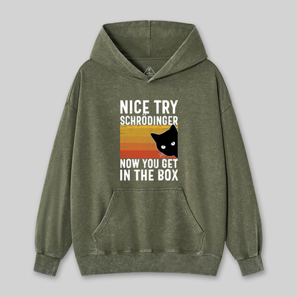 You Get Schrodinger's cat In The Box Nerd Washed Hoodie