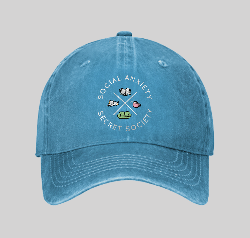 Social Anxiety Secret Society Washed Vintage Baseball Cap