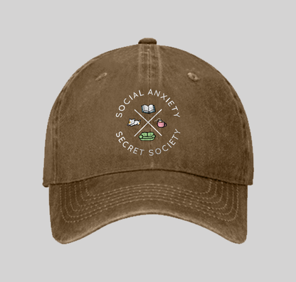 Social Anxiety Secret Society Washed Vintage Baseball Cap