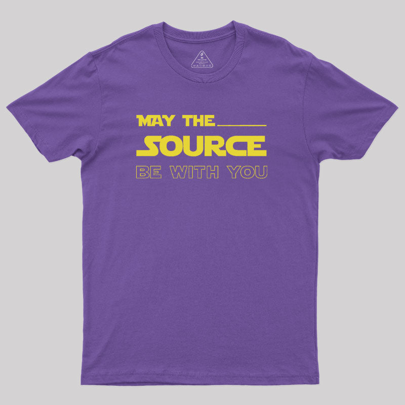 Developer May the Source Be With You Geek T-Shirt