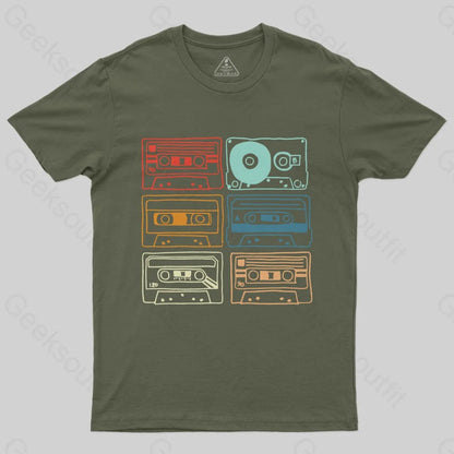 80s 90s Retro Party Costume Cassette Tapes T-Shirt - Geeksoutfit