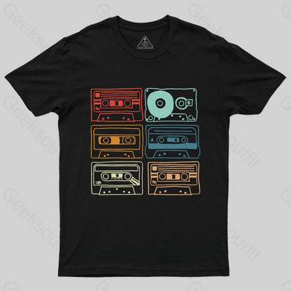 80s 90s Retro Party Costume Cassette Tapes T-Shirt - Geeksoutfit