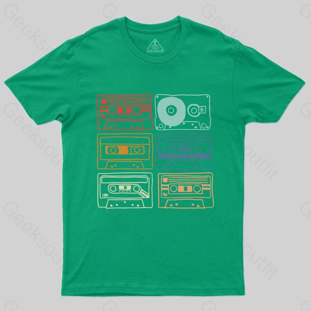 80s 90s Retro Party Costume Cassette Tapes T-Shirt - Geeksoutfit