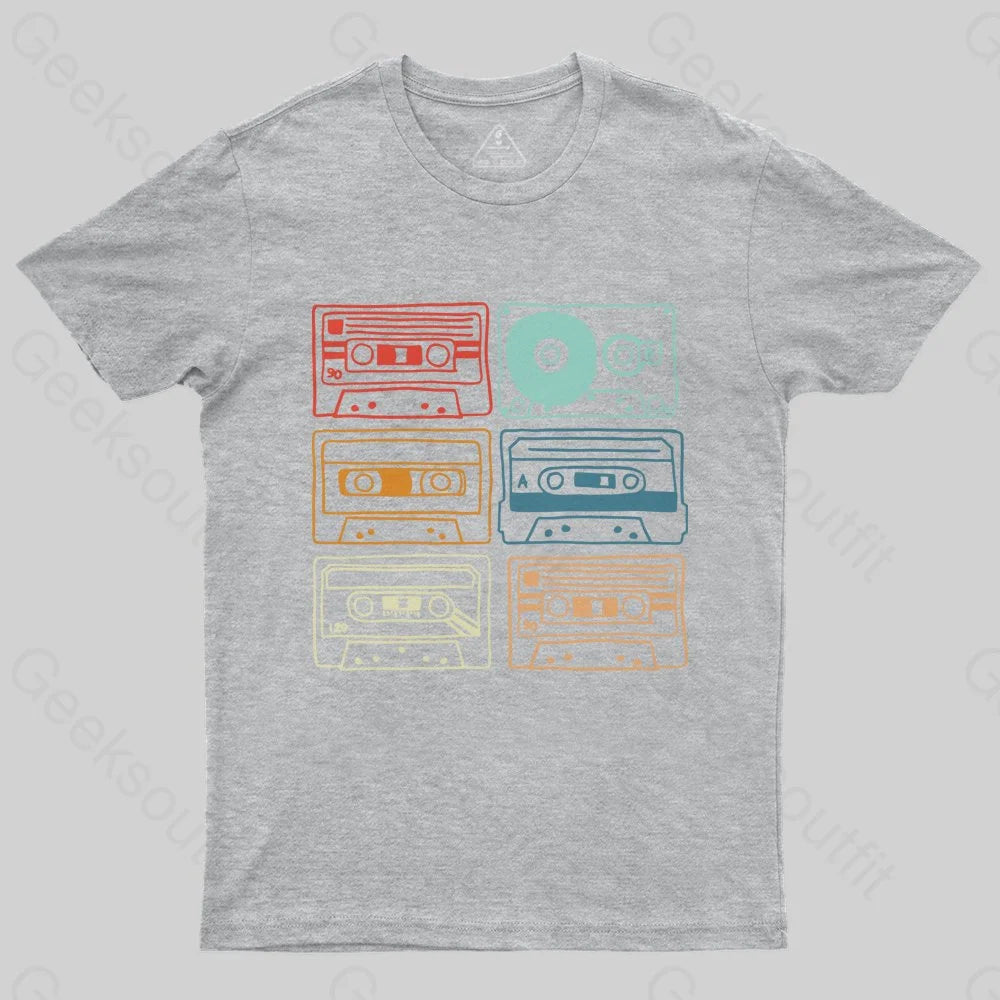 80s 90s Retro Party Costume Cassette Tapes T-Shirt - Geeksoutfit