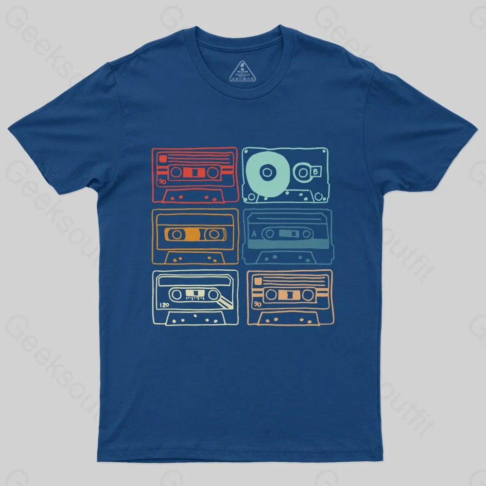 80s 90s Retro Party Costume Cassette Tapes T-Shirt - Geeksoutfit