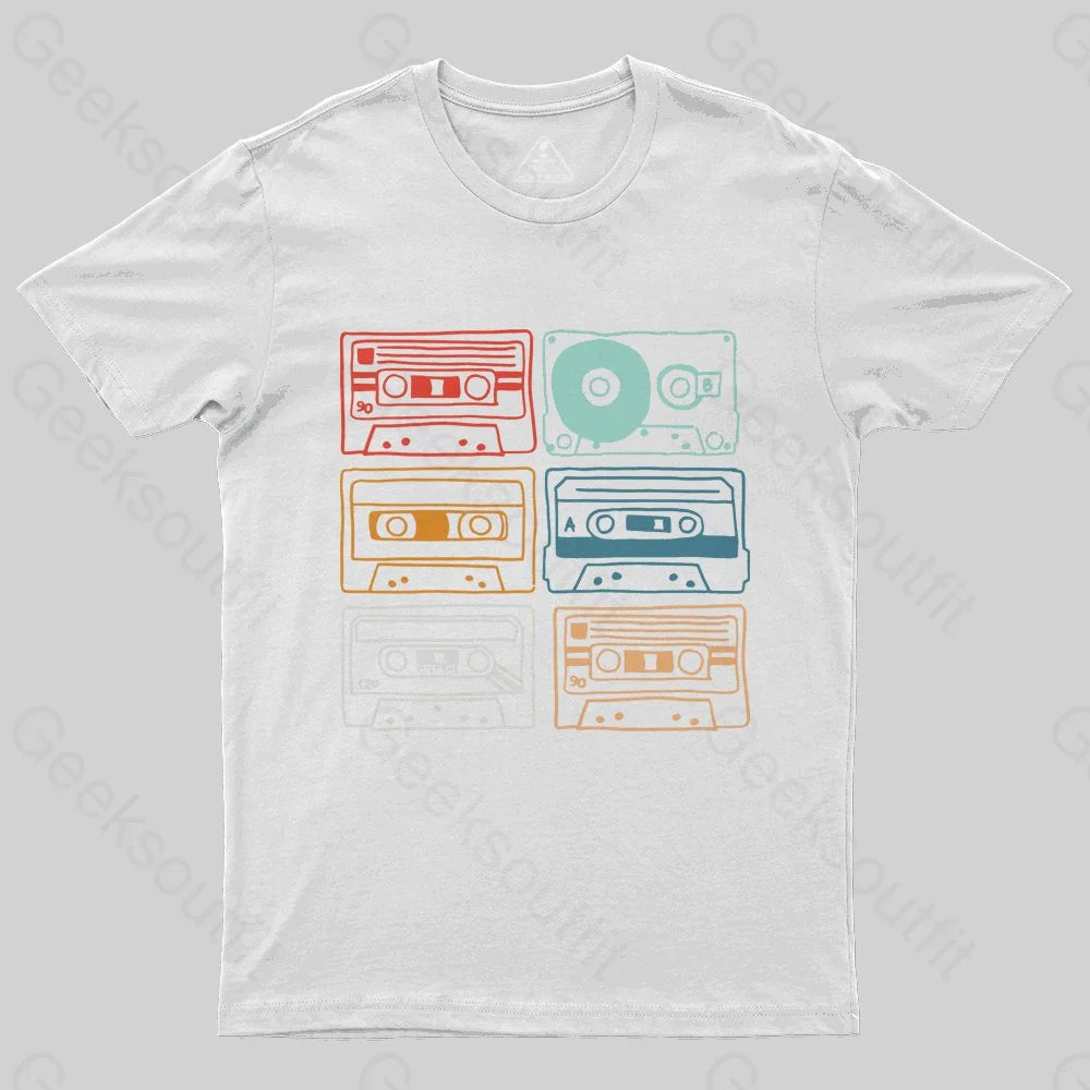 80s 90s Retro Party Costume Cassette Tapes T-Shirt - Geeksoutfit