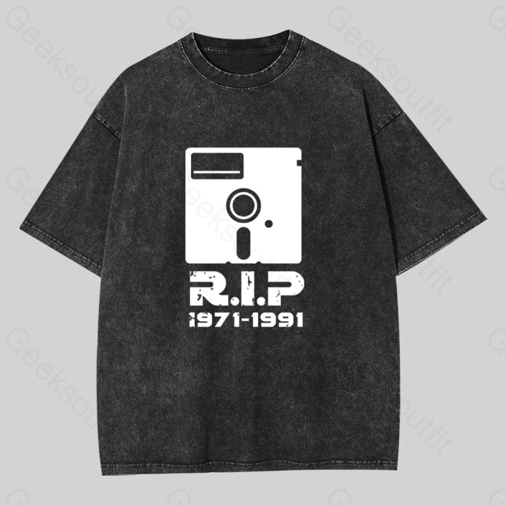 80S Rip Geek Washed T-Shirt Black / S