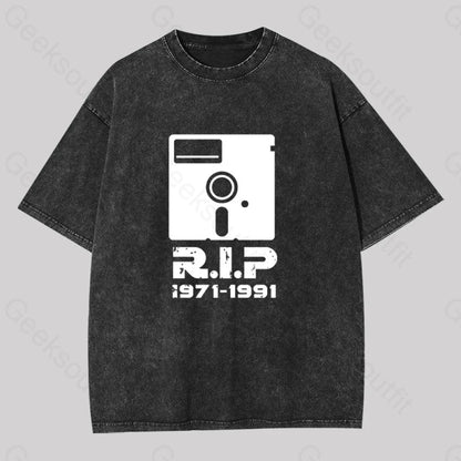 80S Rip Geek Washed T-Shirt Black / S