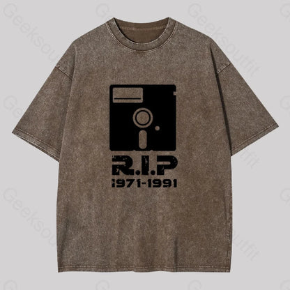 80S Rip Geek Washed T-Shirt Coffee / S