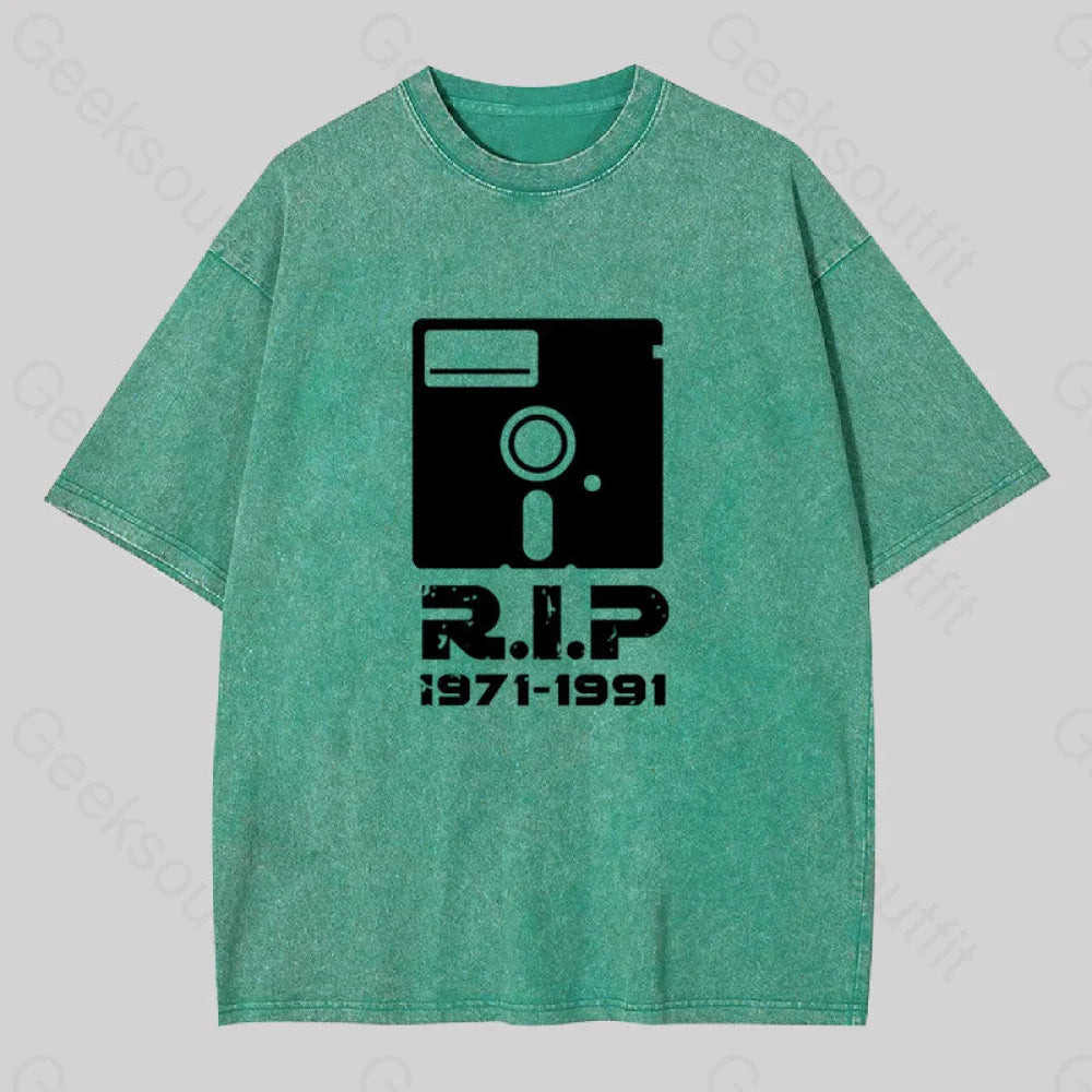 80S Rip Geek Washed T-Shirt Grass Green / S