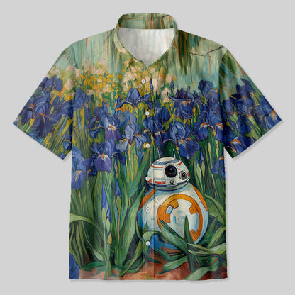 Van Gogh Iris Oil Painting BB-8 Button Up Pocket Shirt