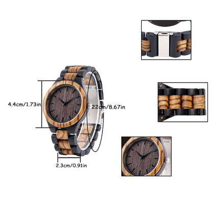 Personalized Science Si-Fi Vintage Analog Quartz Wooden Strap Watch