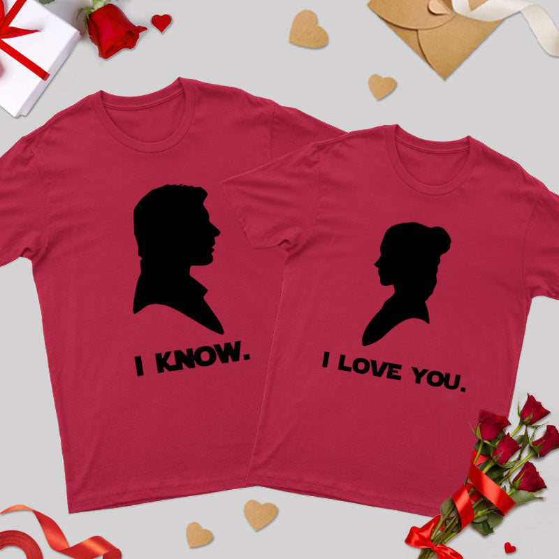 I Love You Shadow Geek Couple T-Shirt