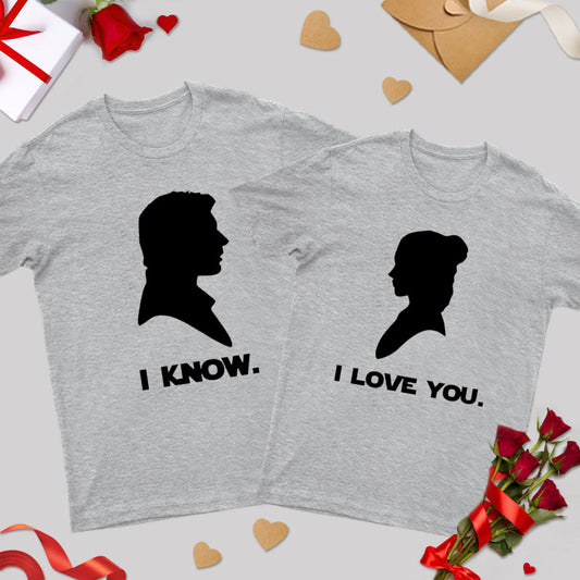 I Love You Shadow Geek Couple T-Shirt