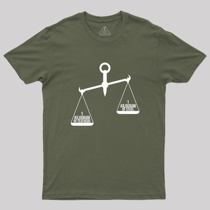 A Kilogram Of Steel Or A Kilogram Of Feathers Geek T-Shirt