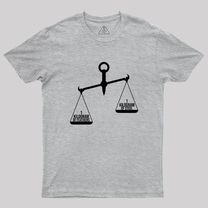 A Kilogram Of Steel Or A Kilogram Of Feathers Geek T-Shirt