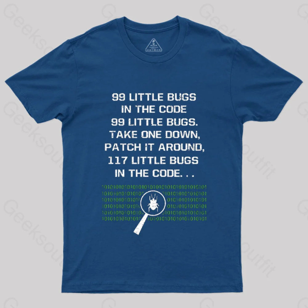 99 Little Bugs In The Code T-Shirt Navy / S