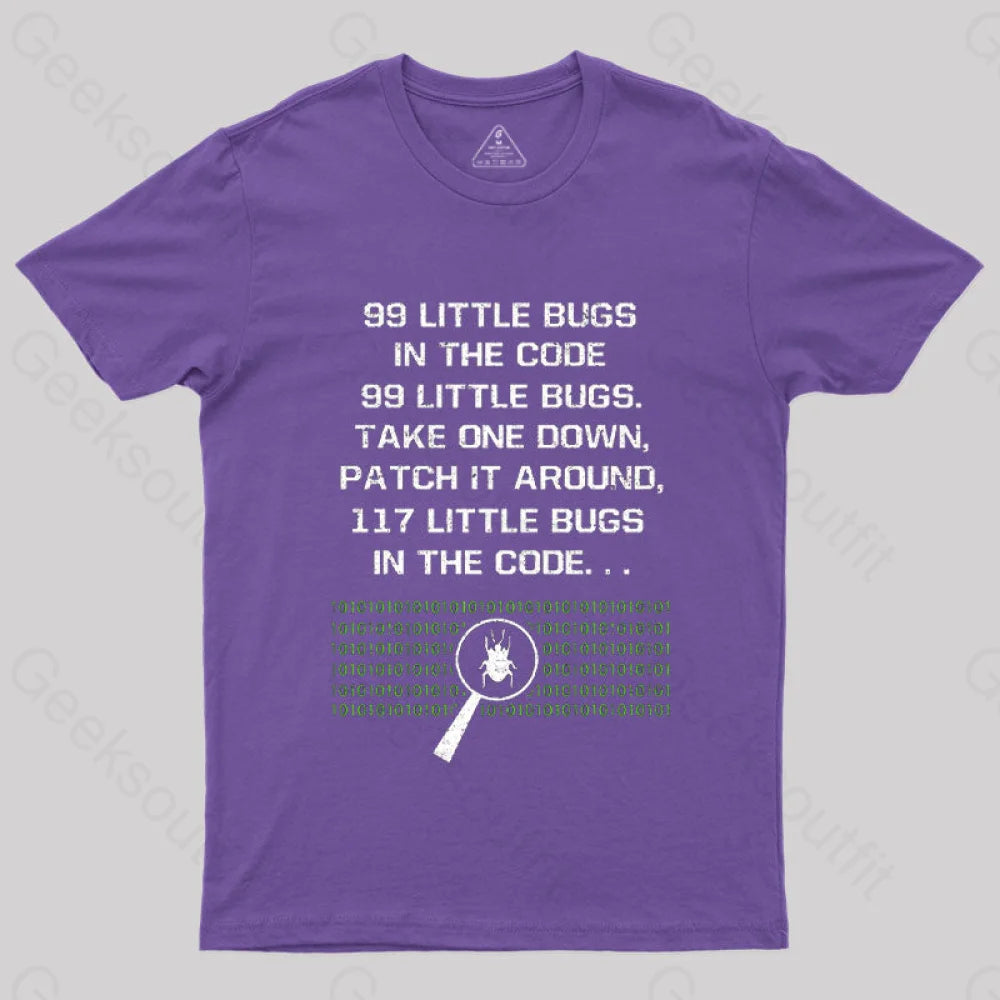 99 Little Bugs In The Code T-Shirt Purple / S