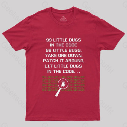 99 Little Bugs In The Code T-Shirt Red / S