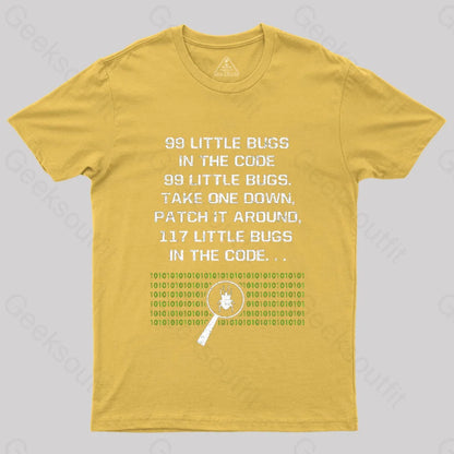 99 Little Bugs In The Code T-Shirt Yellow / S