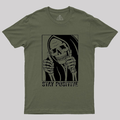 Skull Stay Positive Skeleton T-Shirt