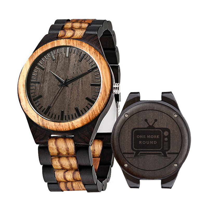 Funny Science Sci-Fi Logo Analog Quartz Wooden Strap Watch