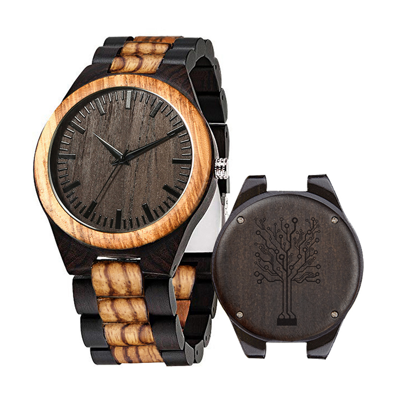 Funny Science Sci-Fi Logo Analog Quartz Wooden Strap Watch