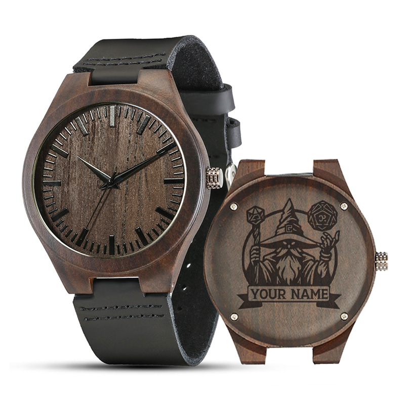 Personalized Science Fiction Universe Sandalwood Strap Watch