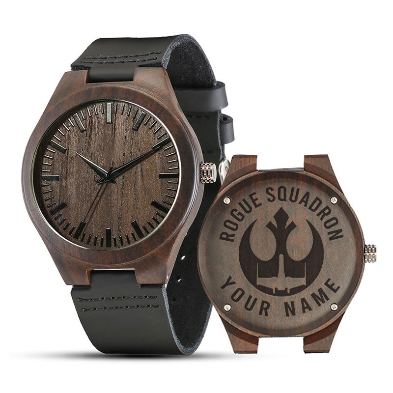 Personalized Science Fiction Universe Sandalwood Strap Watch