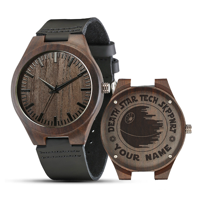 Personalized Science Fiction Universe Sandalwood Strap Watch