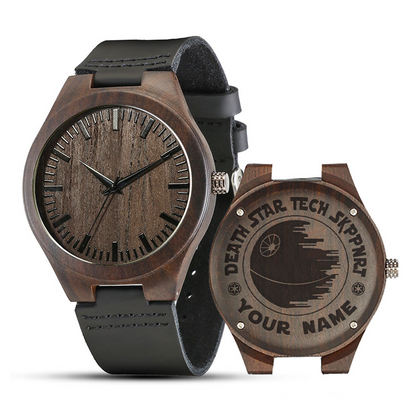 Personalized Science Fiction Universe Sandalwood Strap Watch