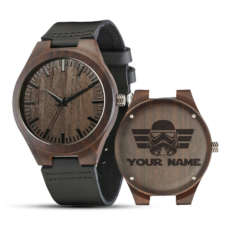 Personalized Science Si-Fi Vintage Sandalwood Strap Watch