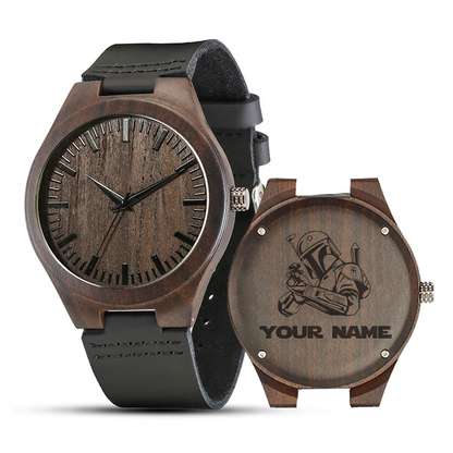 Personalized Science Si-Fi Vintage Sandalwood Strap Watch