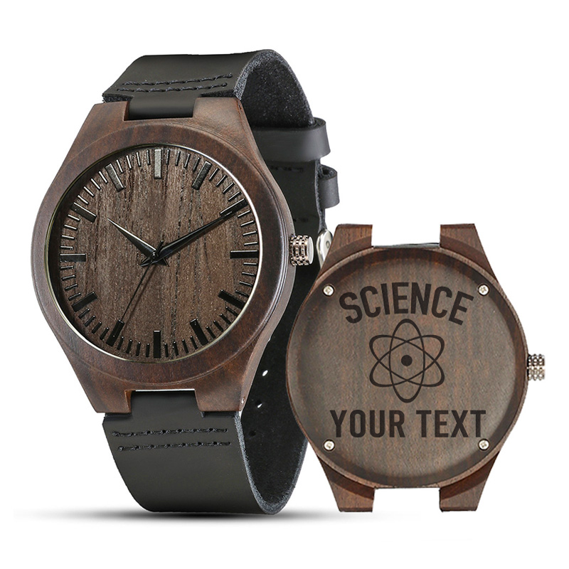 Personalized Science Si-Fi Vintage Sandalwood Strap Watch