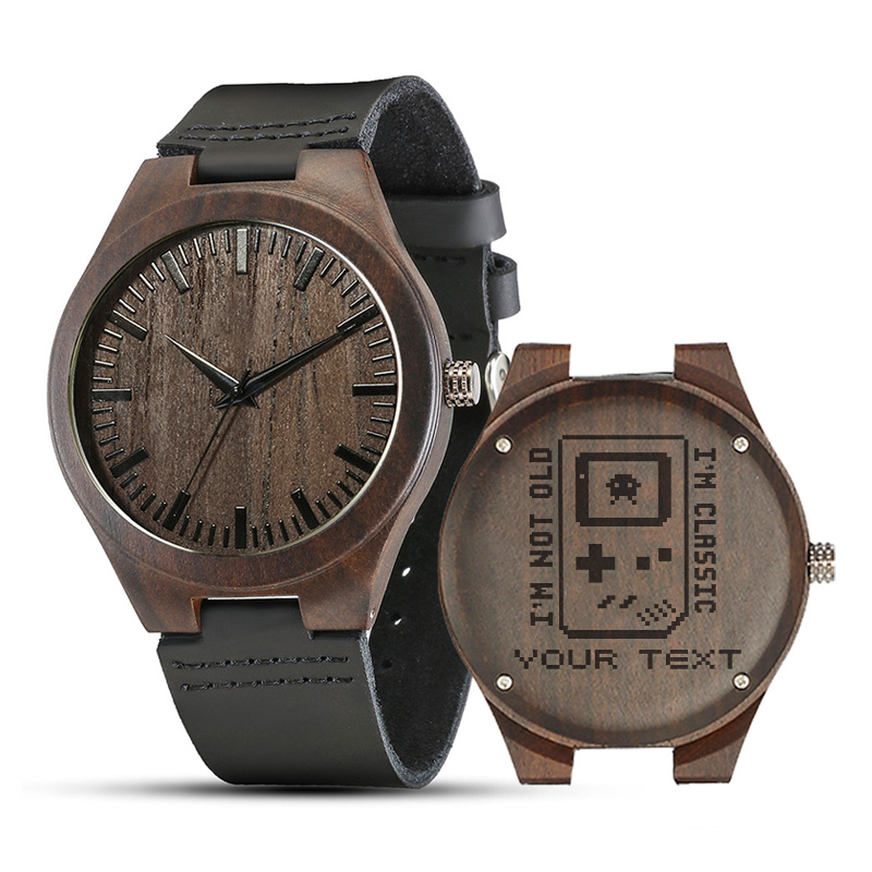 Personalized Science Si-Fi Vintage Sandalwood Strap Watch