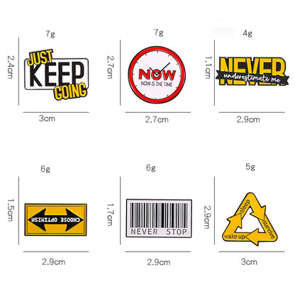 Never Stop Alphabet Pins