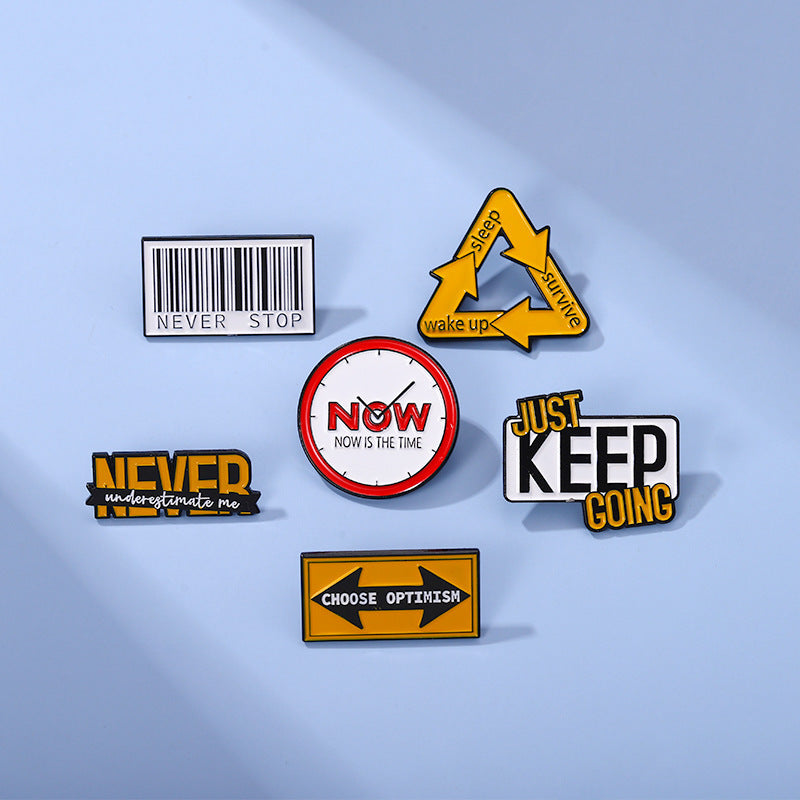 Never Stop Alphabet Pins