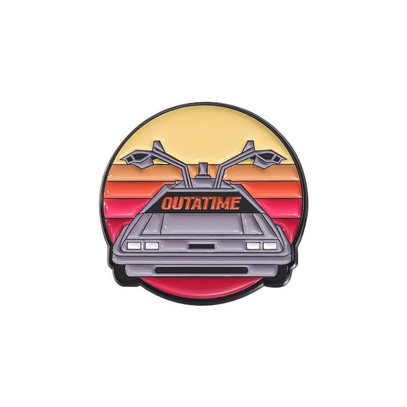 Round Retro Car Metal Pins