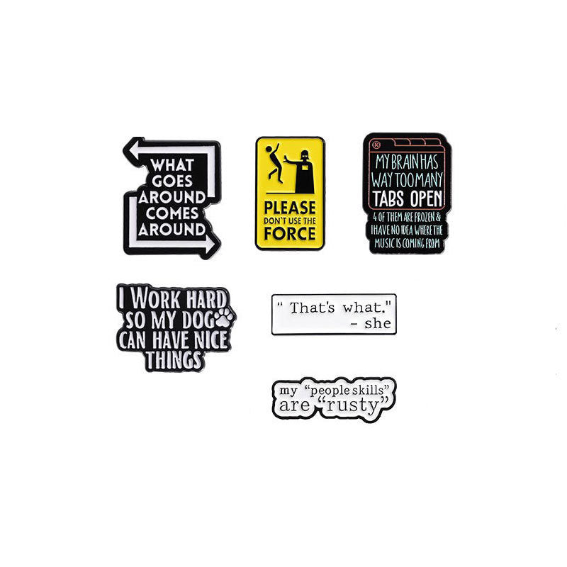 Funny Text Meme Metal Pins