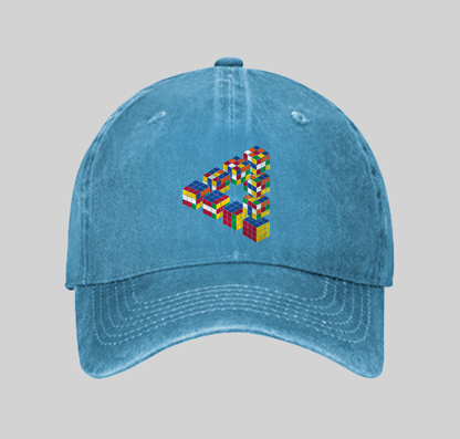 Rubiks Triangle Washed Vintage Baseball Cap