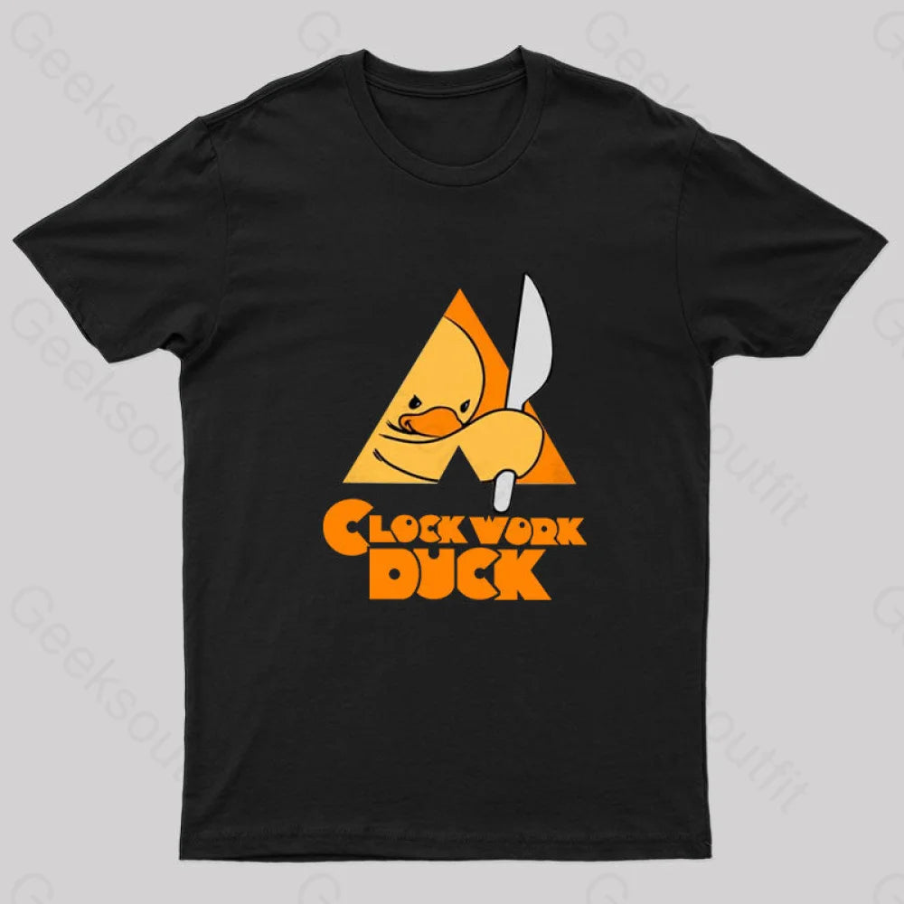 A Clockwork Duck Nerd T-Shirt Black / S